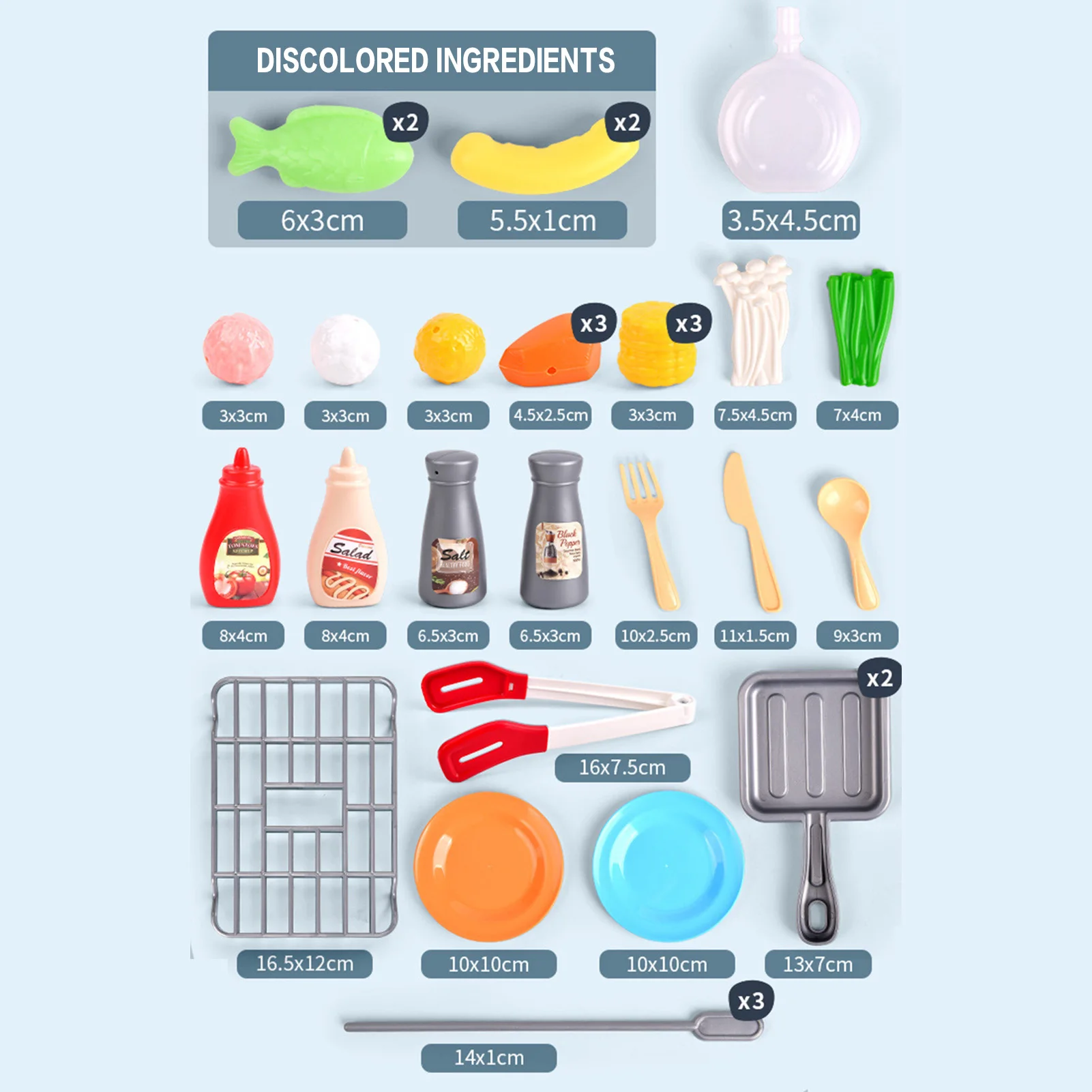 لعبة شواء المحاكاة الكهربائية مع رذاذ موسيقى خفيفة متغيرة اللون للطعام مجموعة المطبخ للعب الأدوار للأطفال #5