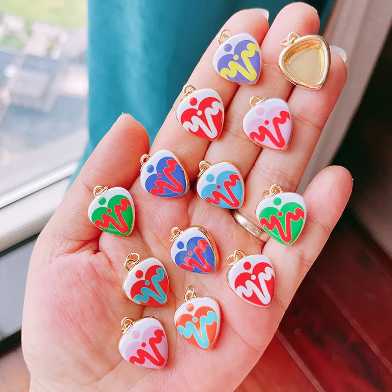 Lot 2pcs Trendy Heart Star Charm Pendant,Love Kiss Mom Lucky Letter Choker DIY Jewelry Making Necklace Bracelet Supplies L46 view 4