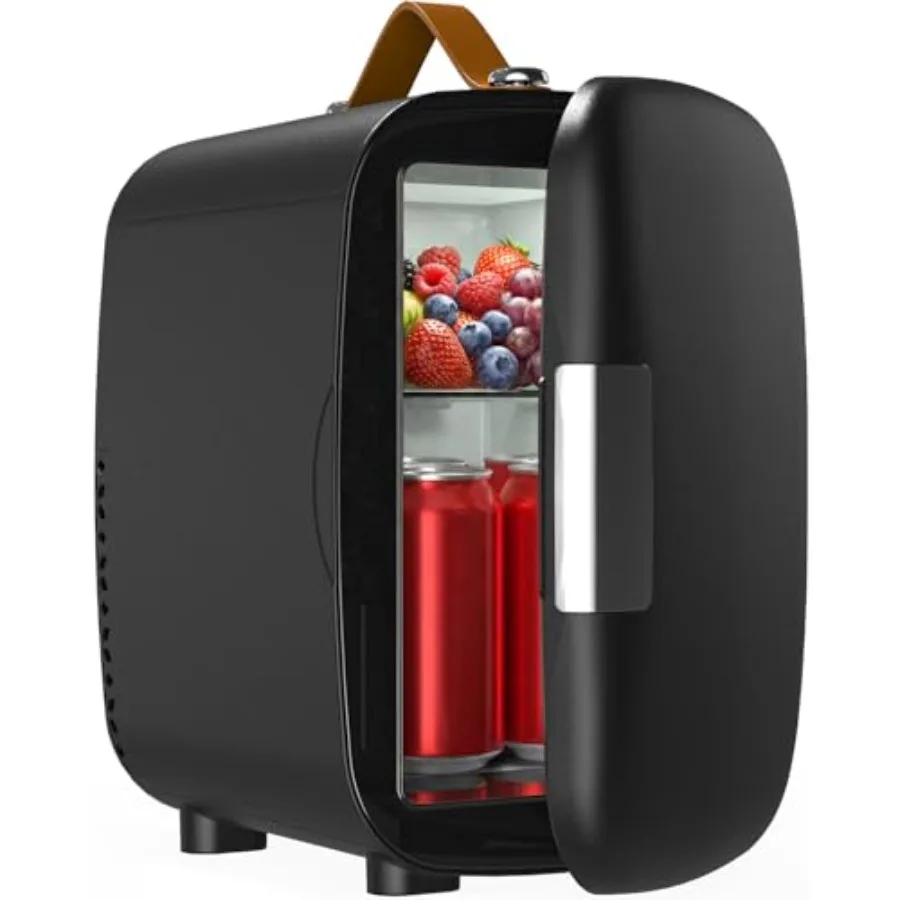 

Cosmetic Fridge, Portable Mini Fridge for Skincare Food Drinks, 4L/6 Can Electric Plug In Cooler and Warmer, AC/DC Skincare Ref