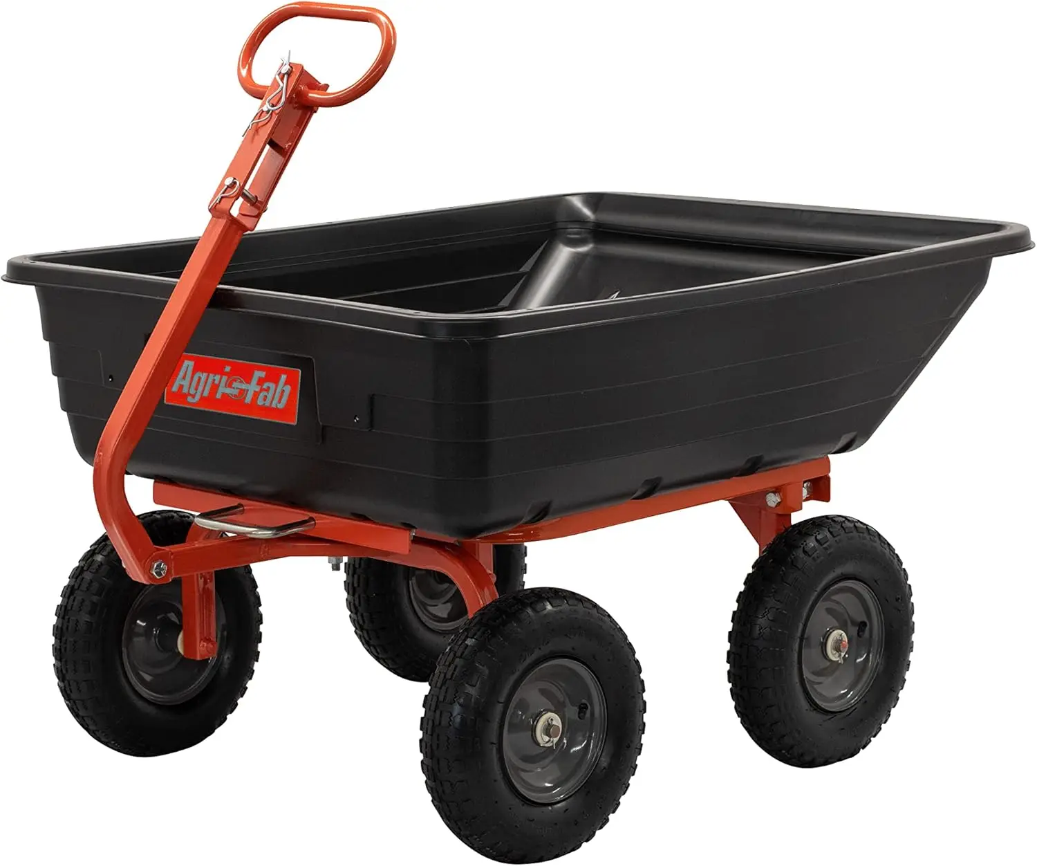 

45 0594 4 Wheel Poly Convertible Pull Tow Garden Dump Cart 1 200lb Tow Capacity Black