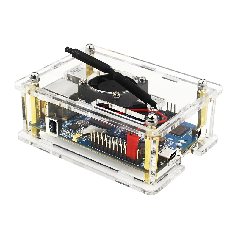 Orange Pi 3 LTS Acrylic Case with Copper Heatsink Optional Cooling Fan Power Supply HDMI-compatible Cable TF Card Accessory Kit