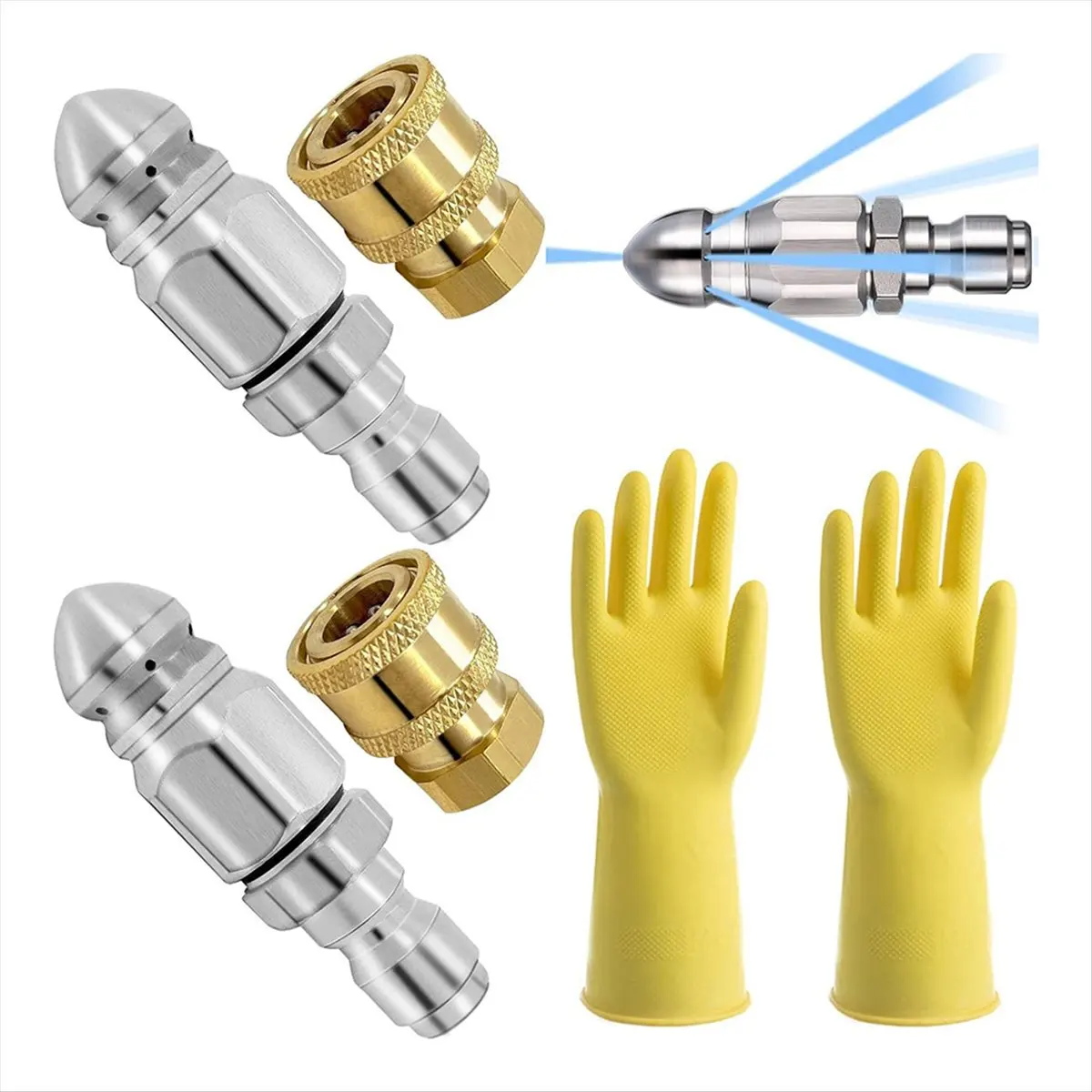 [HOT] Cleaning and Unclogging Nozzle,Pressure Turbo Nozzle, Sewer Cleaning Tool High-Pressure Nozzle 1/4inch Quickly Connector