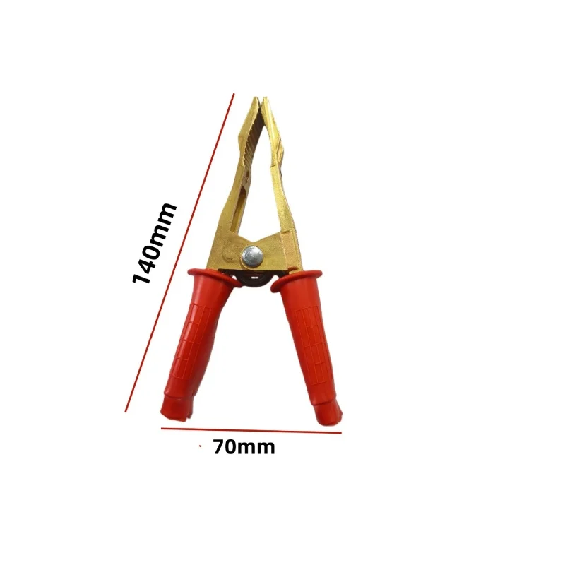 Earth Clamp 300A Brass Argon Arc Welding Ground Clip Electric Pliers Red+Black-2PCS