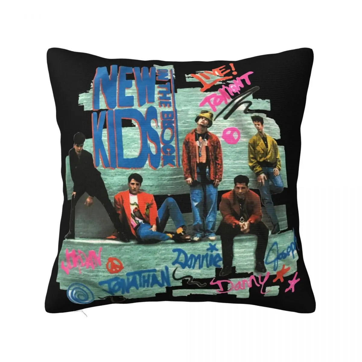 Rare 90S New Kids On The Block No More Games Tour 1990S S 4Xl P1481 New Arrival Halloween New Print Pillow Case