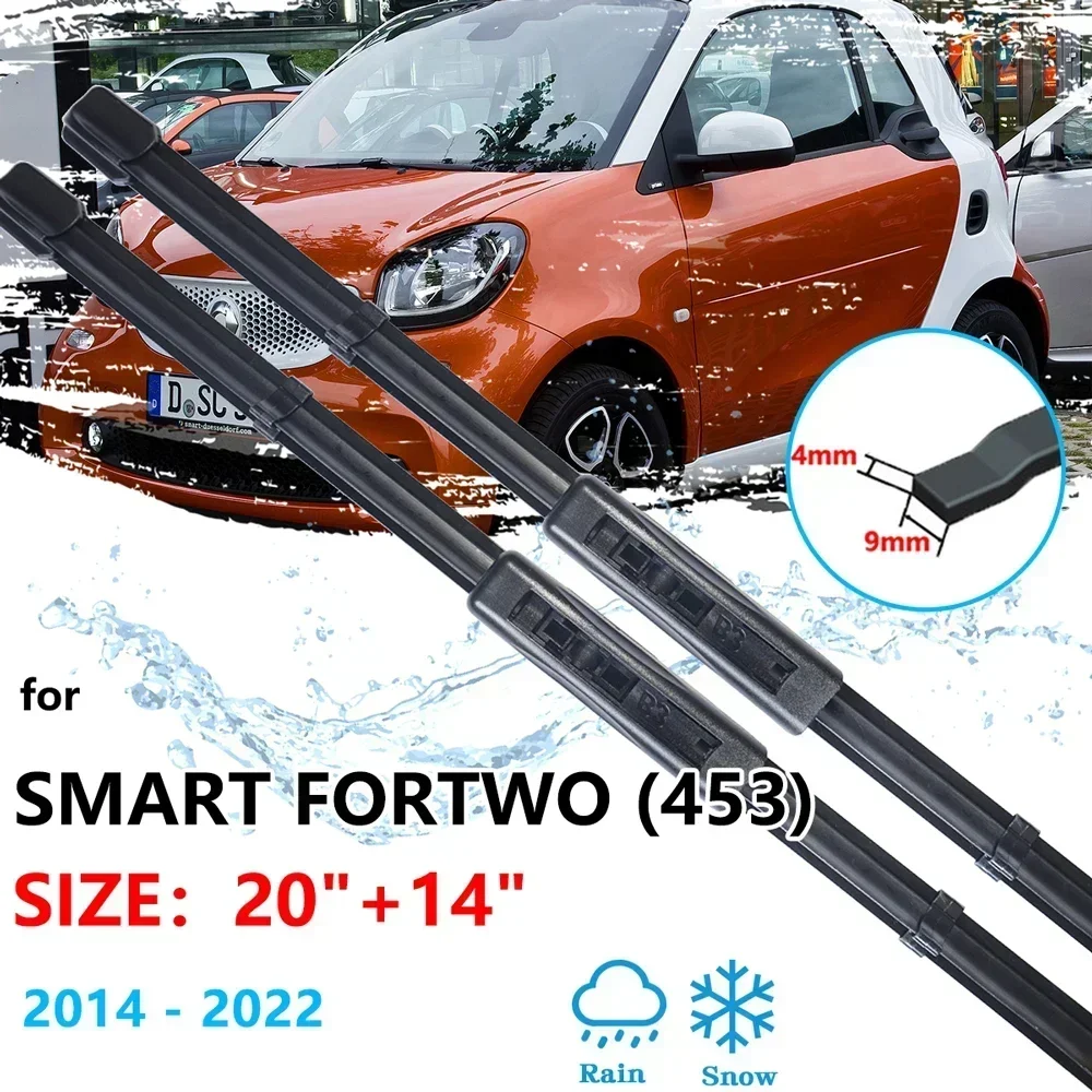 For Smart ForTwo 453 C453 A453 2014~2022 Windscreen Windshield Windows Auto Accessories 2021 2020 2019 2x Car Front Wipers Blade