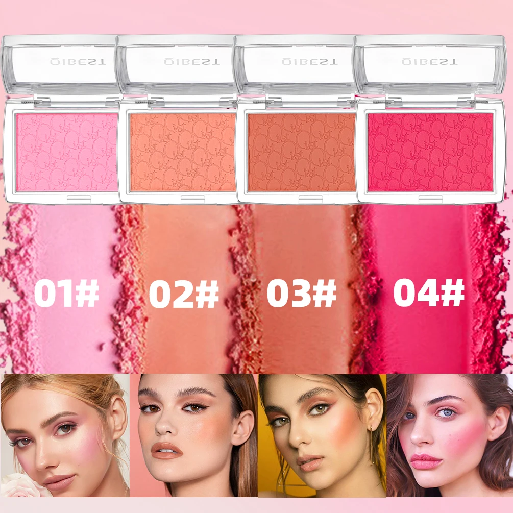 QIBEST Natuurlijke Wang Tint Blush Palette Gezicht Contouren Gezicht Blusher Waterdichte Wang Rouge Fleuren Gezicht Blush Poeder Cosmetica