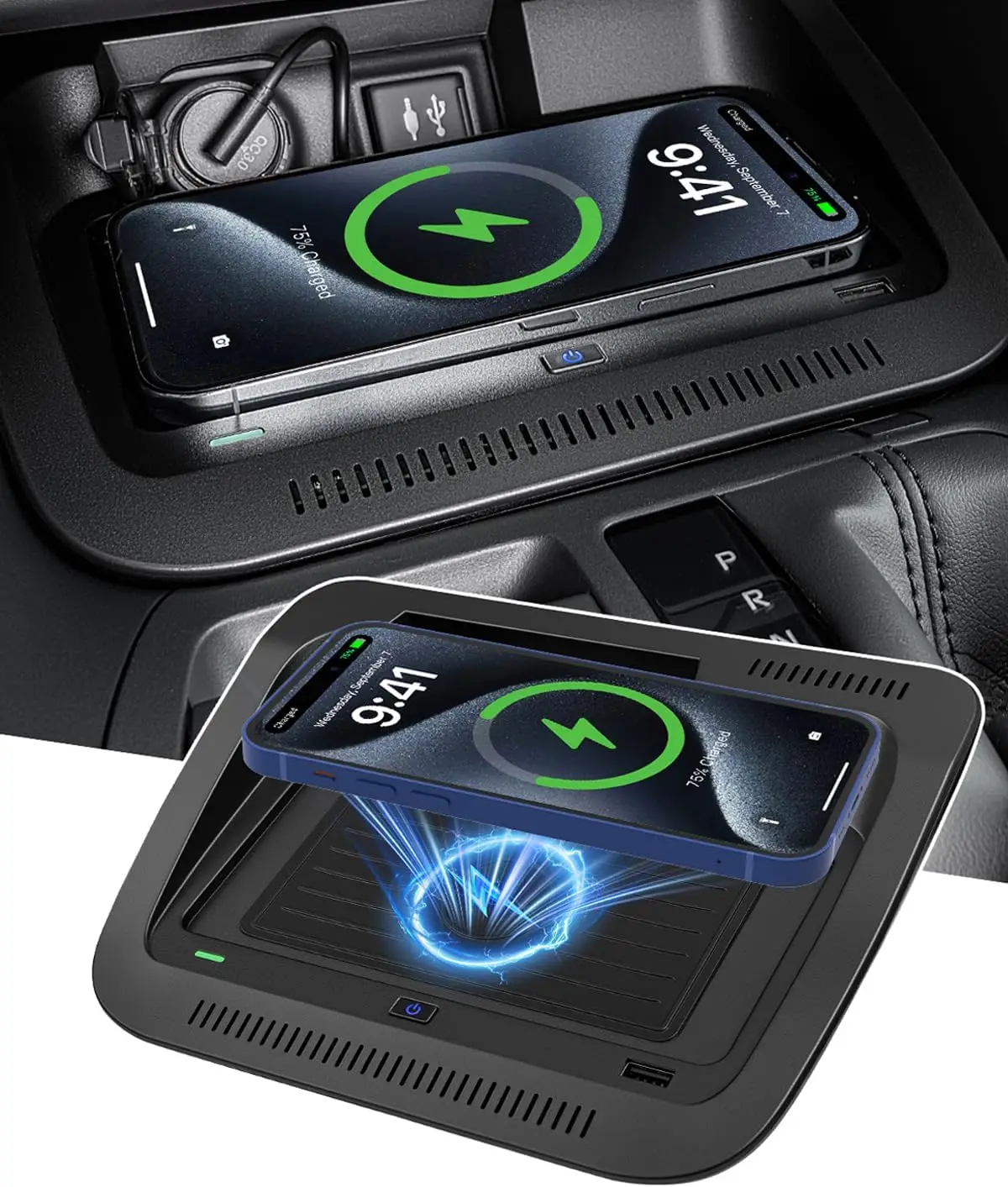 

Wireless Charger for Toyota RAV4 (LE/XLE/TRD/Hybrid/XSE/SE/XSE) 2019-2025, Automotive Center Console Organizer Wireless Charging