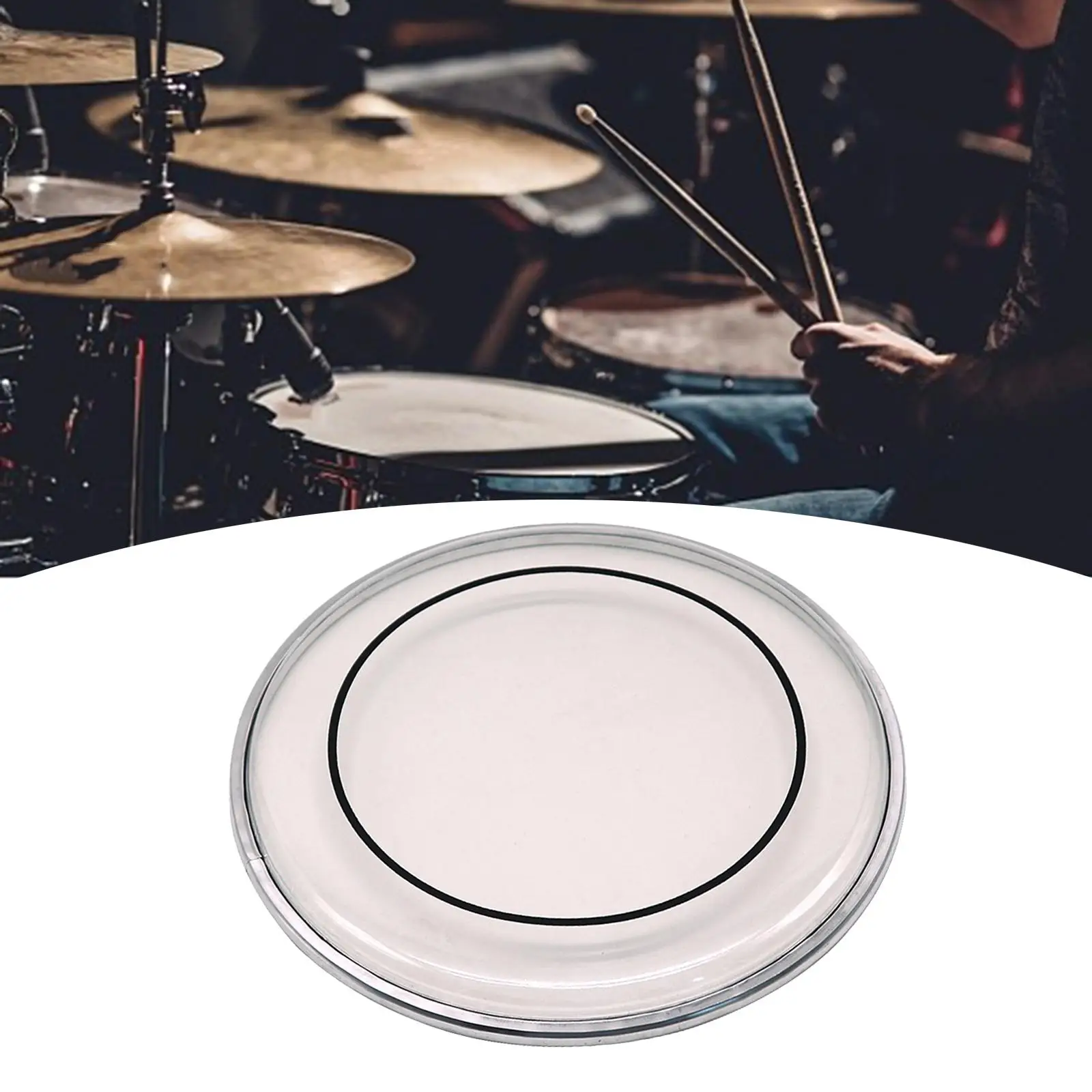 Drum Head Skin Durable Instrument Accessory Replacement Parts Transparent 14inch Snare Drum Head for Drummer Drum Players Kids