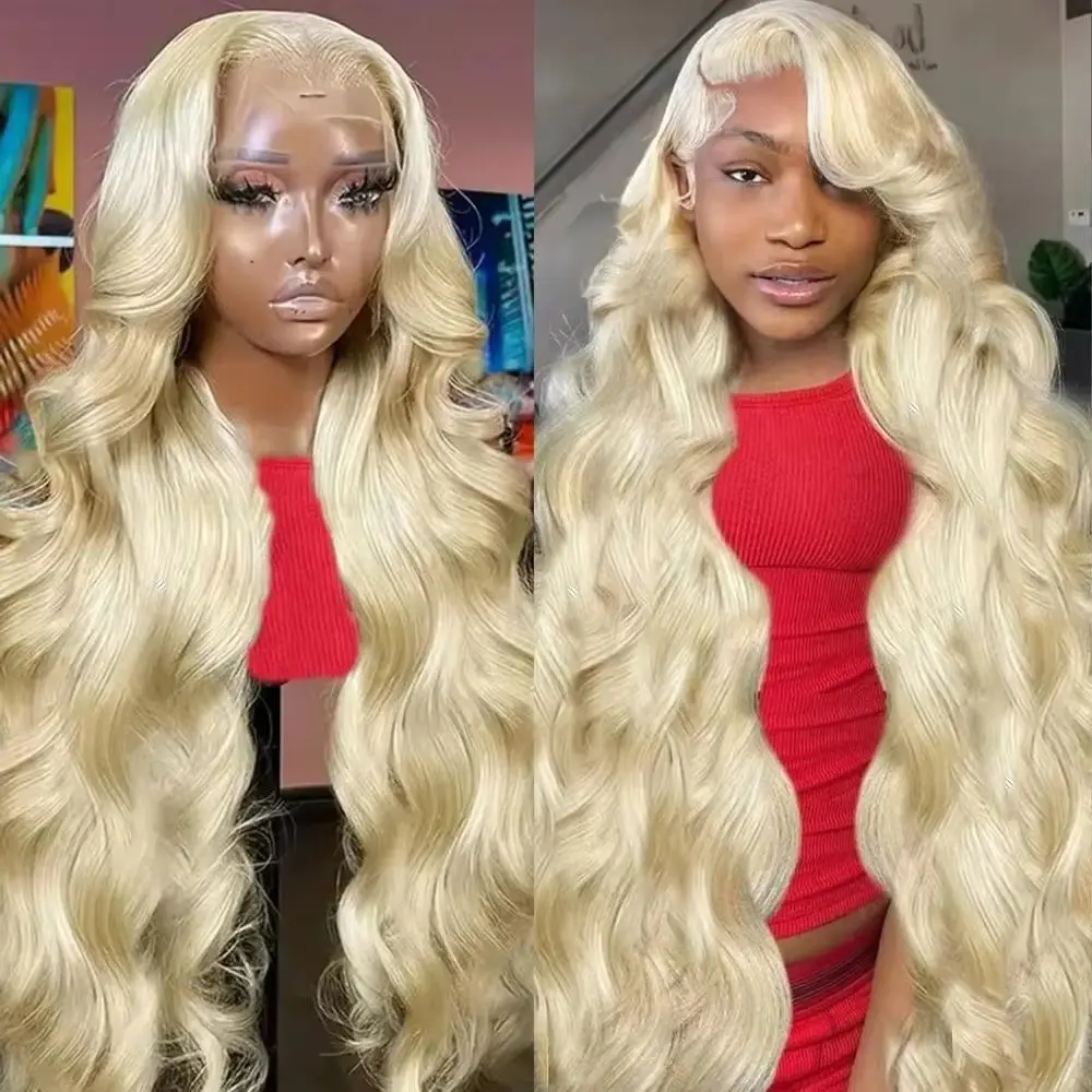 

40 Inch 220% Density #613 Body Wave Honey Blonde 13x6 HD Lace Frontal Wigs 13x4 Lace Frontal Brazilian Human Hair Wigs for Women