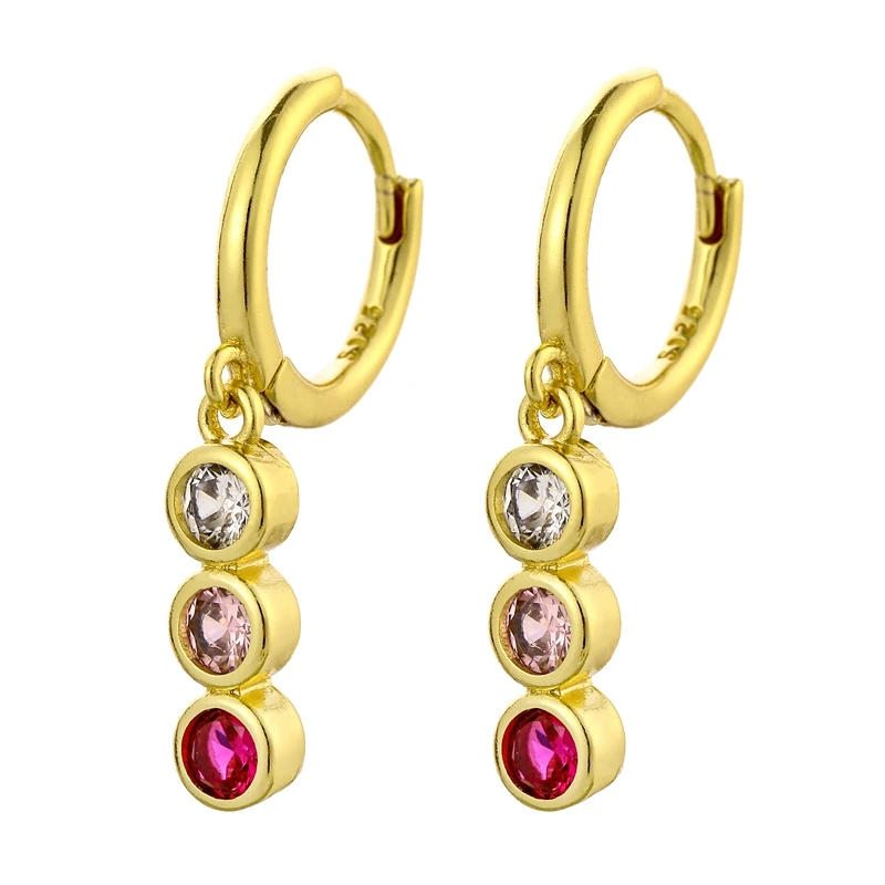 ENSHIR Gold Color Hoop Earrings for Women Men Trend Female Jewelry CZ Huggie Earring Wholesale