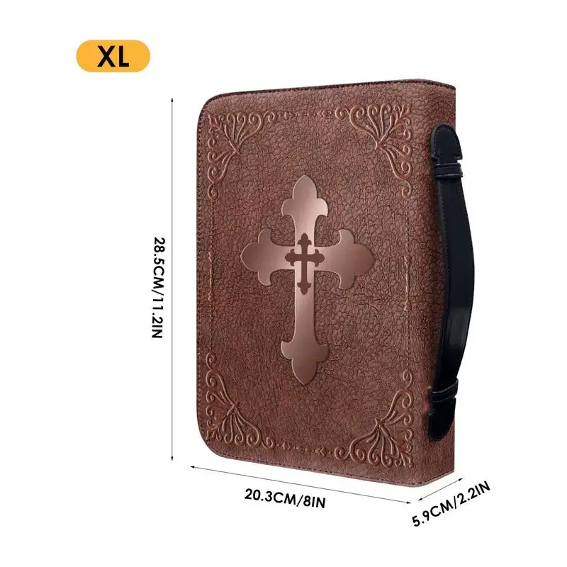 Bible Cases For Woman PU Leather Bible Carrying Bag With Handle Portable Carrying Book Case Church Bag With Handle For Church