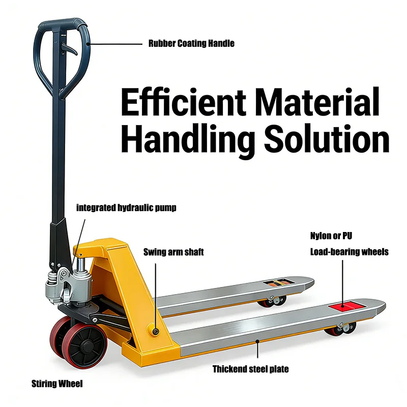 Hand 1500kg Hydraulic Manual Pallet Truck With Nylon Wheels 1150mm Fork Length CE Certified Forklift Manufacturer's Price