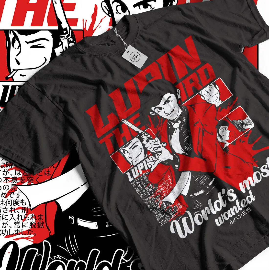 Lupin The Third Anime Camiseta Retro Japonés Dibujos Animados Manga Camiseta Gráfica para Hombres Mujeres