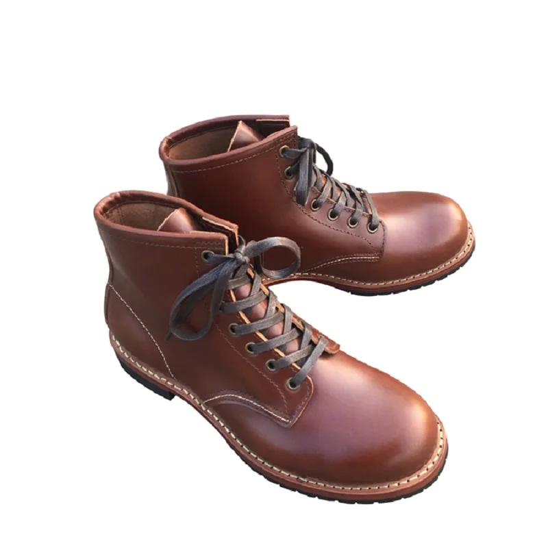 Super Quality Genuine Italian Cow Leather Handmade Durable Goodyear-Welted American Work Boots