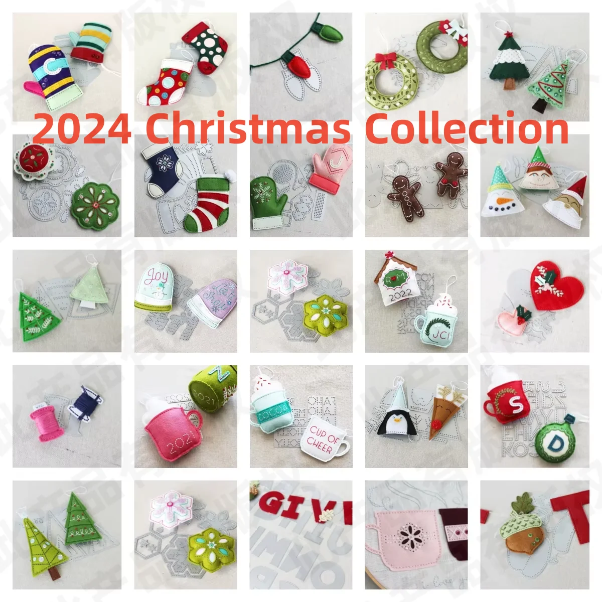 

2024 Christmas Ornament Collection Wreath Metal Cutting Dies for DIY Decorating Scrapbook Paper Card Album Embossing Craft Die