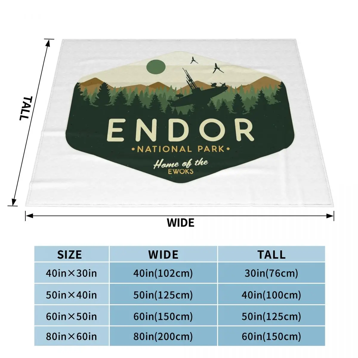 Endor National Park Home Of The Ewoks Blanket Soft Flannel Throw Blanket Bedspread for Bed Living room Picnic Travel Home Sofa