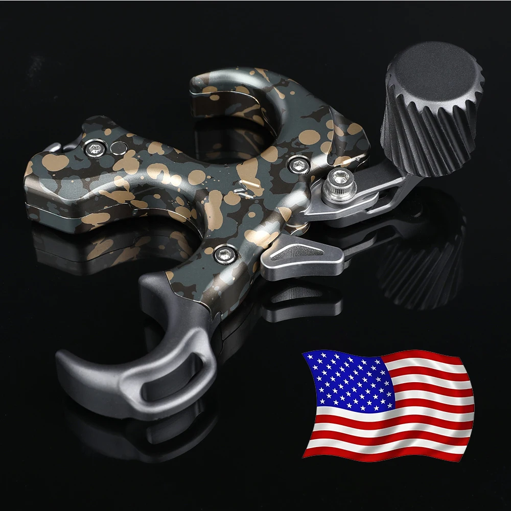 3 Finger Release Aids Archery Compound Bow Release Thumb Adjustable Left Right Hand Caliper Trigger Hunting Shooting Target