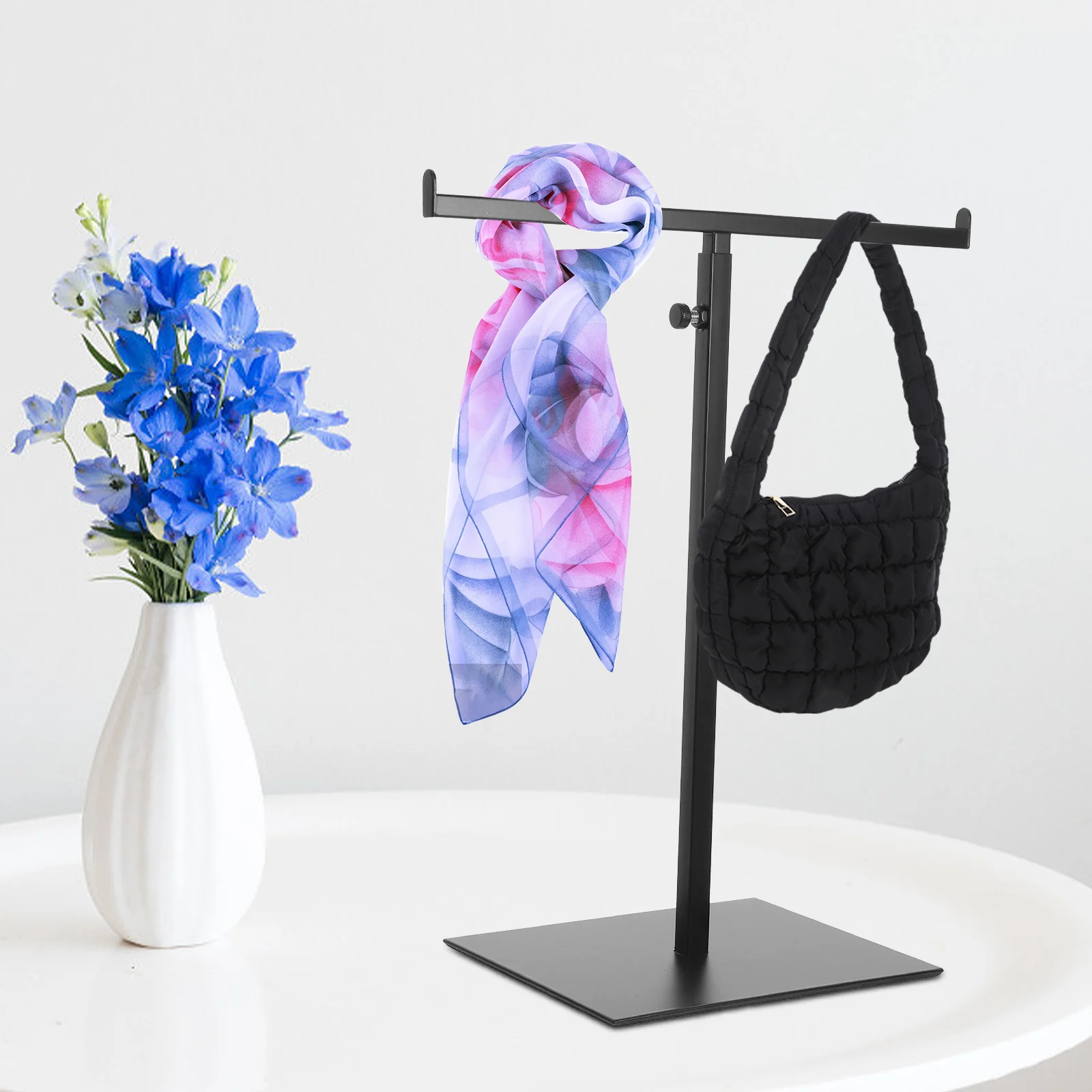 Tie and Scarf Display Rack Bag Holder Handbag Stand Clothes Stainless Steel Purse Hanger Closet