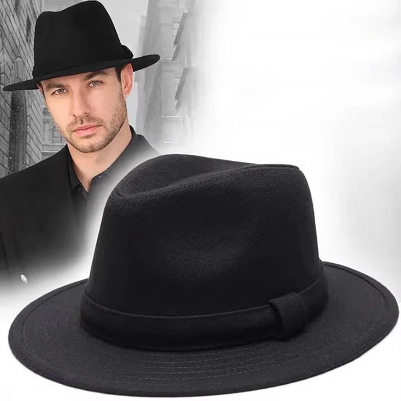 

Spring Summer Men's Hats Fedoras Top Jazz Hat Bucket Bowler Hats Chapeau Fedora Hats Women Black Hat Wedding Caps