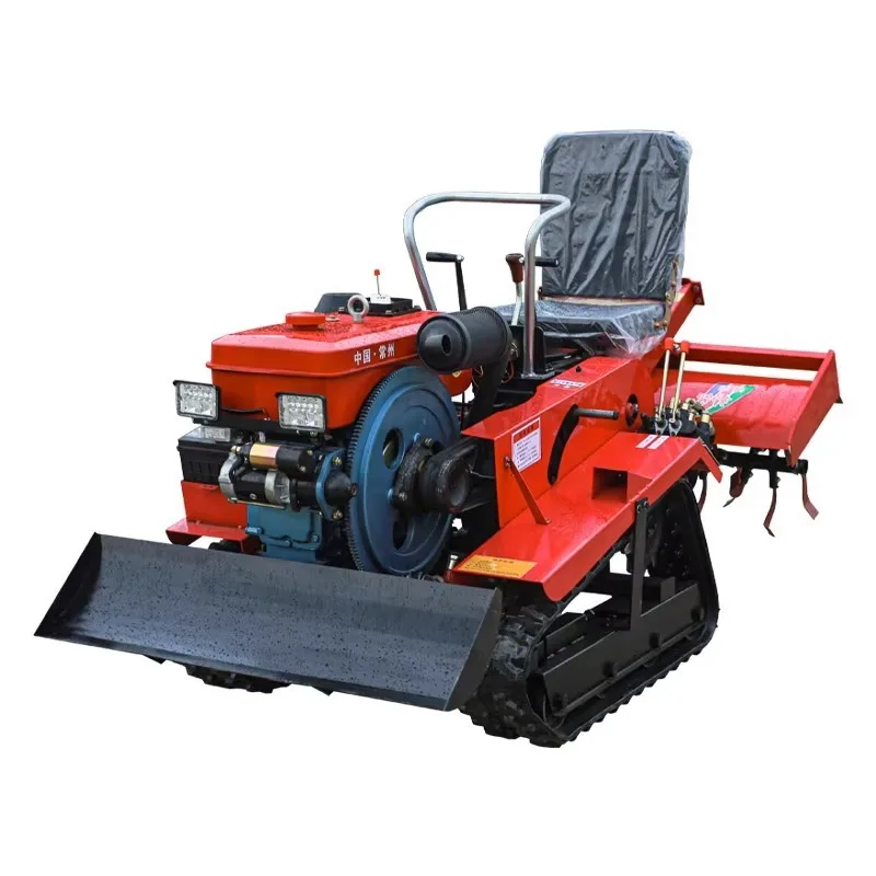 Remote control seeder Agricultural ride-on weeding and ditching self-propelled crawler cultivator y