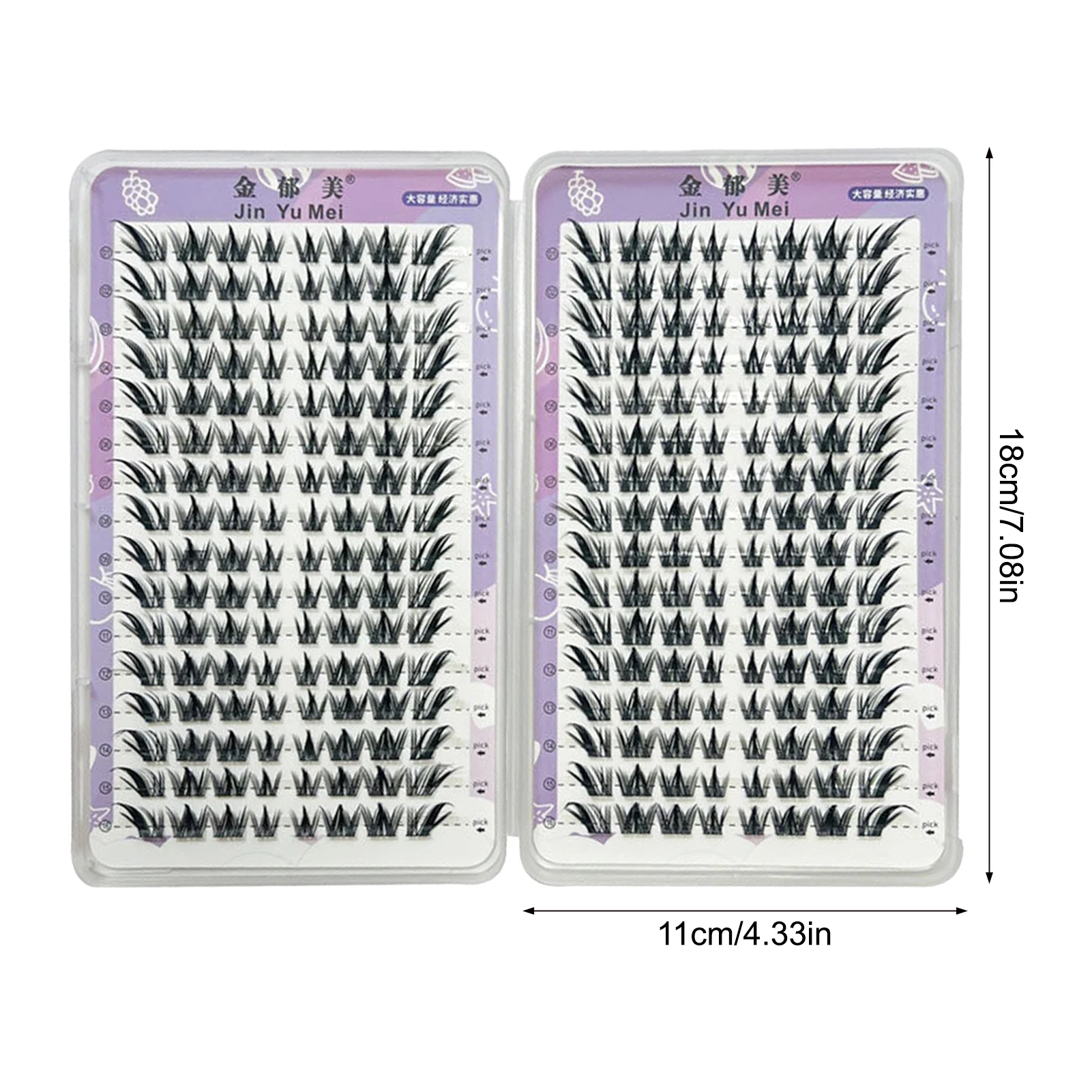 Falsche Wimpern im Fox-Stil, koreanischer Stil, Cluster-Volumen-Wimpern, natürlich, flauschig, dramatisch, dick, gekräuselt, tägliche Wimpern
