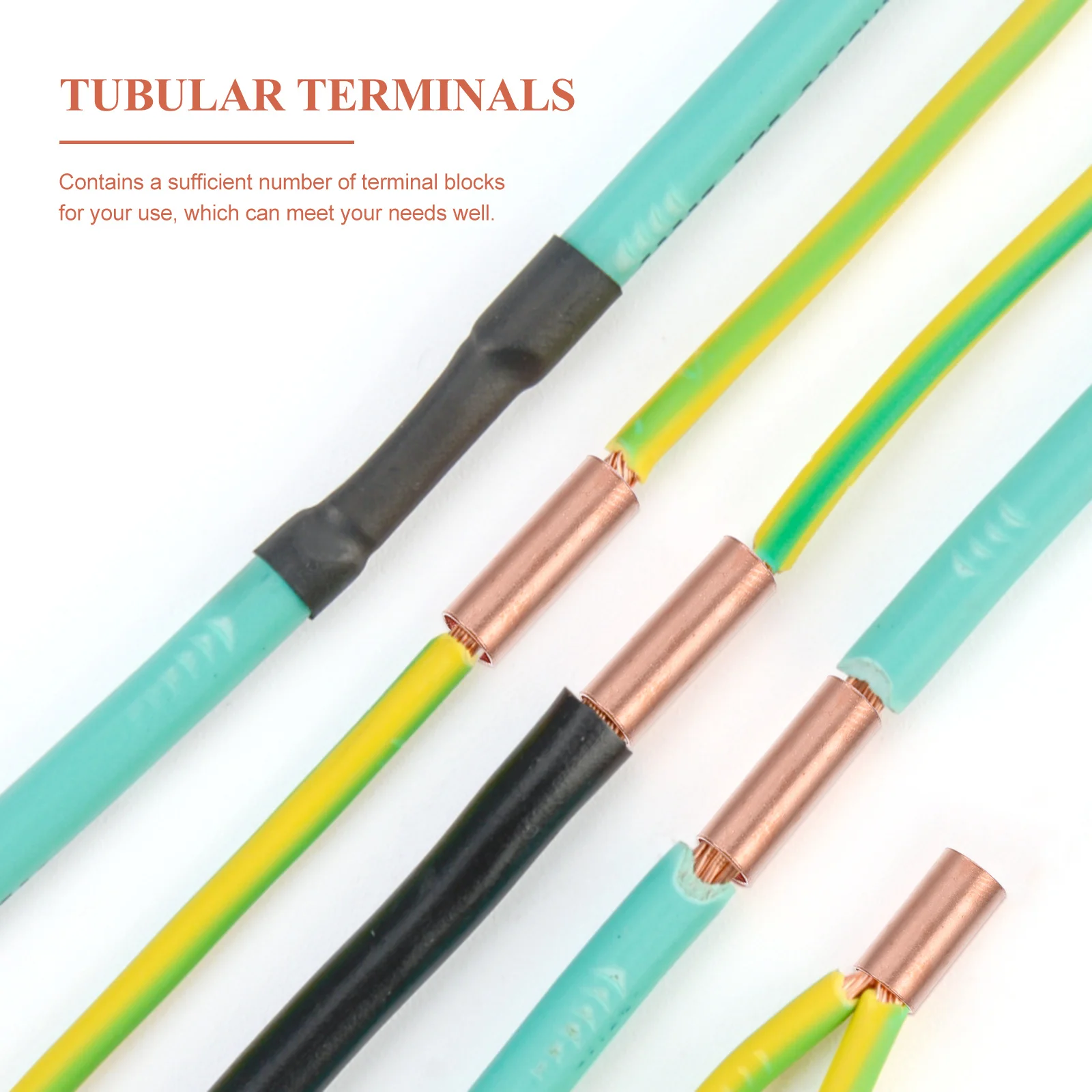 

250pcs Copper Wire Terminal Connectors Tubular Terminals Cord Ends For Car Audio Household Wiring Boxed Insulated Ferrule