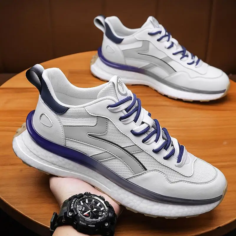 

Leather women shoes Ultrallight sneakers Fashion trend Mesh Men Breathable popcorn couple running Women's leather sneakers