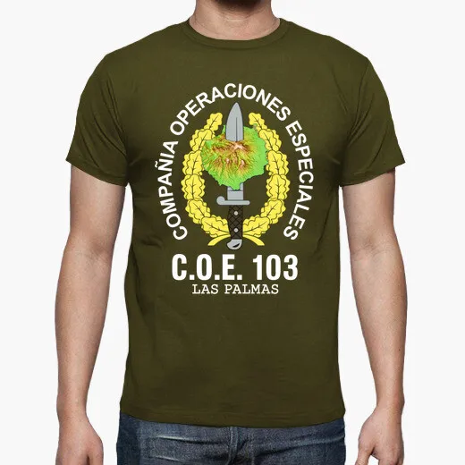 Spanish Legion COE 103 Las Palmas Mod 2 Special Operations Emblem T-Shirt. Summer Cotton O-neck Men's Short Sleeve T-Shirt New