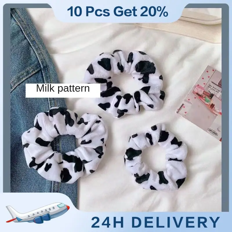 Rubber Band Washable 10g-12g Headwear Dairy Cow Pattern Big Hair Ring Not Easy To Break Plush Jewelry And Accessories Head Rope