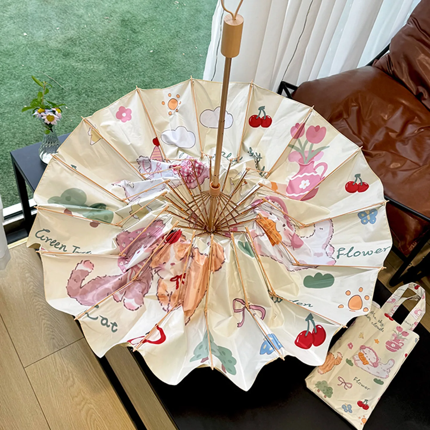 

Оригинальный стильный 16-реберный большой ветрозащитный зонт для женщин с защитой от ультрафиолета и солнца двойного назначения