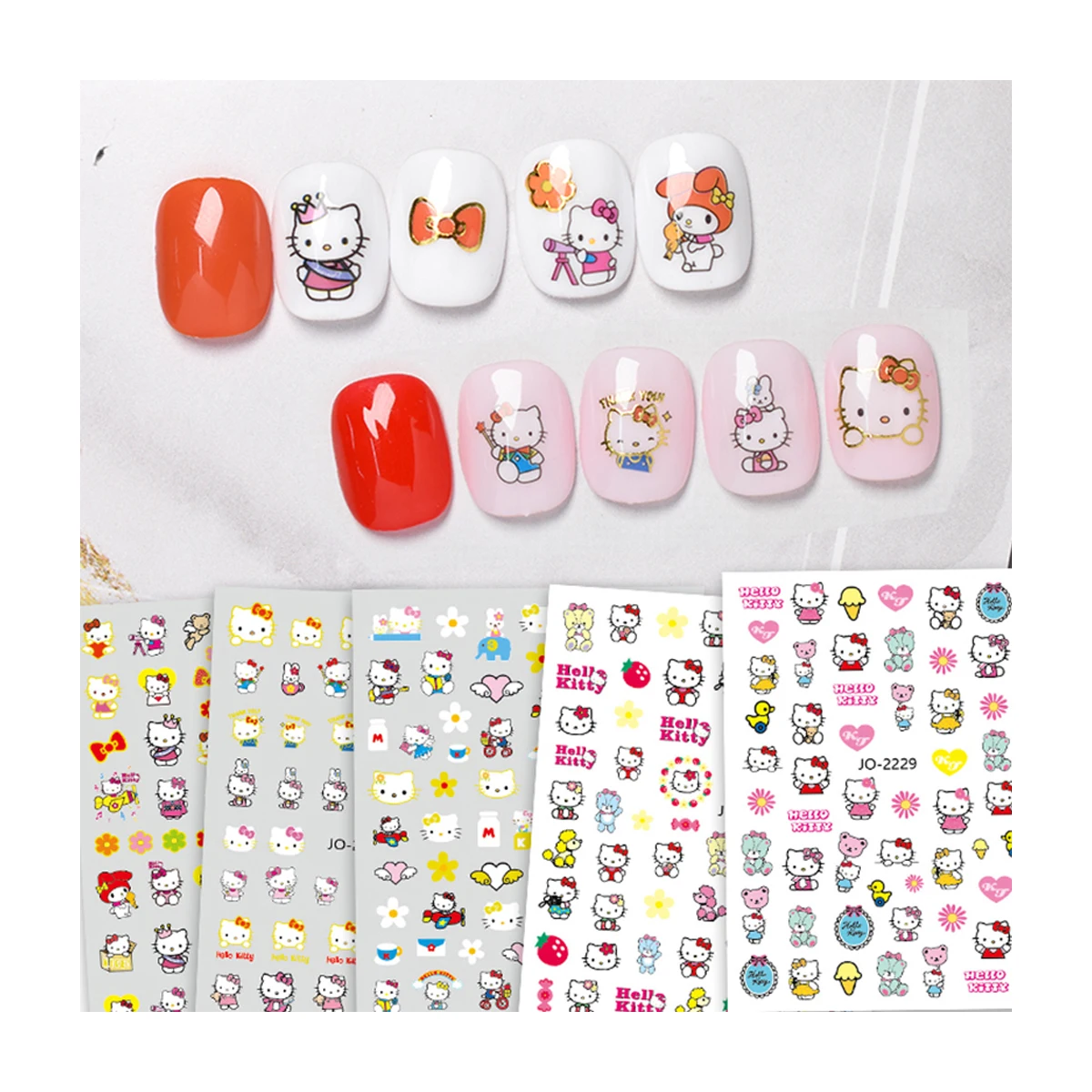 

1 шт. 3D-наклейки для ногтей в стиле Sanrio, японские наклейки для ногтей, подходят для создания атмосферы красоты и жизненной энергии, наклейки для девушек.