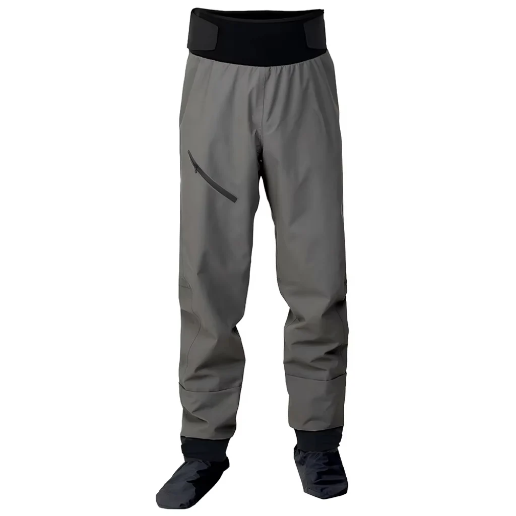 Pantalon de pêche imperméable à trois couches pour homme, pantalon aquatique avec ceinture intégrée, chaussettes du même matériau, pour les jours froids