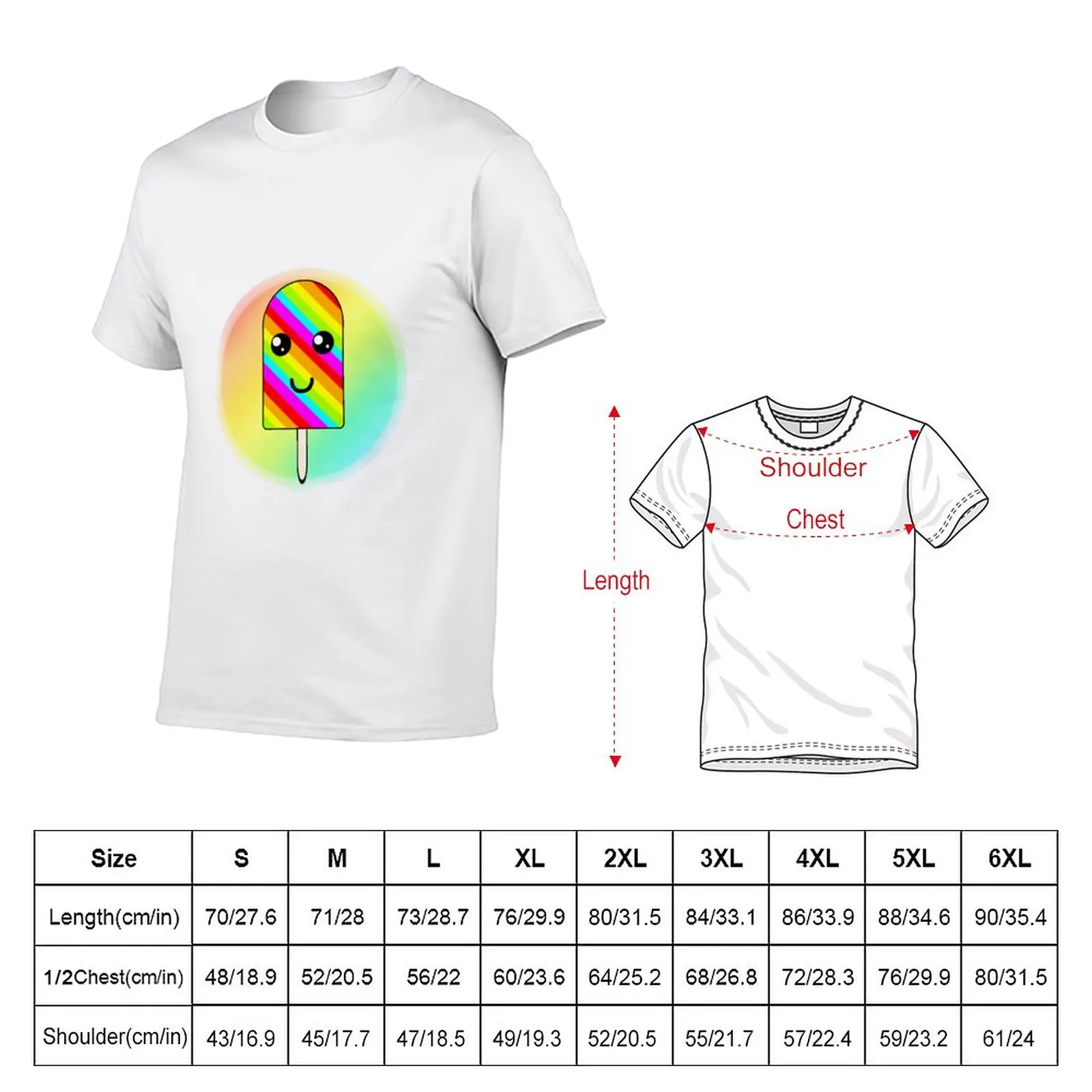 New Rainbow popsicle T-Shirt boys animal print shirt quick drying t-shirt anime summer tops slim fit t shirts for men