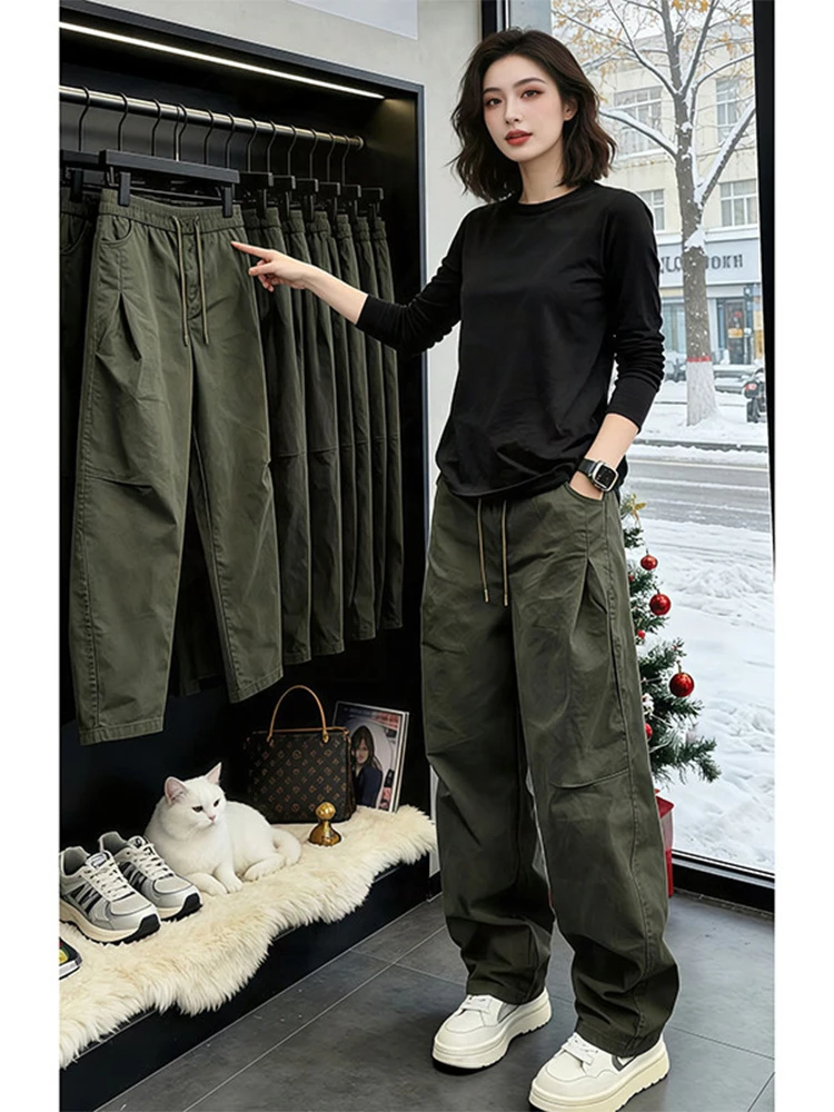 

Американские повседневные брюки в стиле милитари, мужские весенние рабочие брюки Cleanfit, модные высококачественные плиссированные джинсы свободного кроя