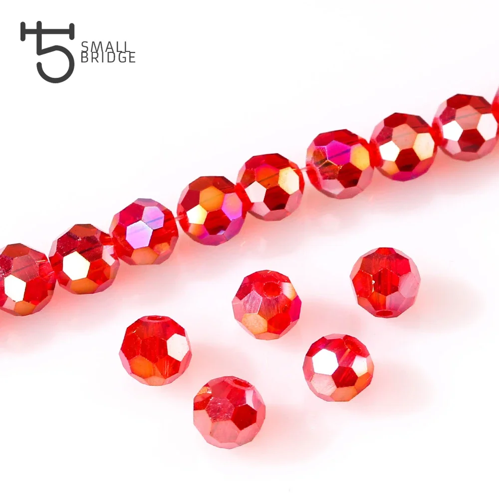 3 4 6 8mm Czech Colorful Faceted Round Glass Beads for Jewelry Making Women Diy Accessories Perles Loose Crystal Spacer Bead Z17