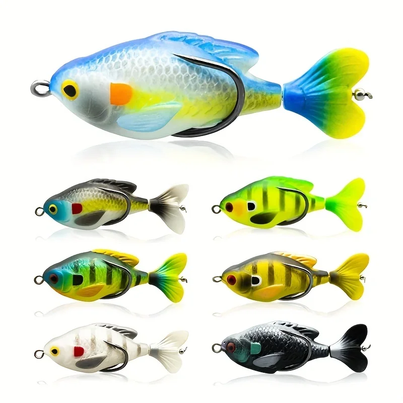 

1PCS 7.5cm/6g Catch More Bass with This Topwater Fishing Lure - Artificial Bait Soft Lures with Rotating Tail