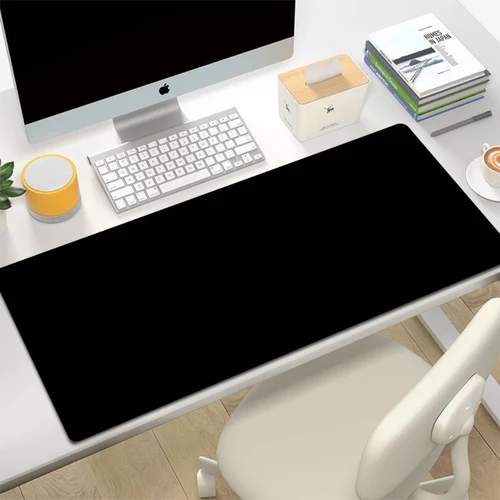 Imagen 1 del producto Alfombrilla de ratón negra pura, alfombrilla de ratón grande para juegos de Color sólido, teclado impermeable de goma Natural, alfombrilla grande para ratón, alfombrilla antideslizante para teclado