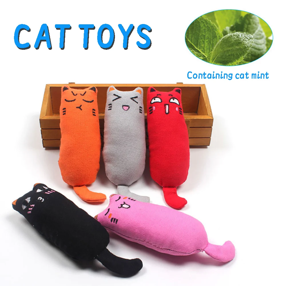 Cute Pet Plush Toys Catnip Toy Cats Supplies for Pets Cat Toys for Kitten Teeth Grinding Cat Plush Thumb Pillow Pet Accessories