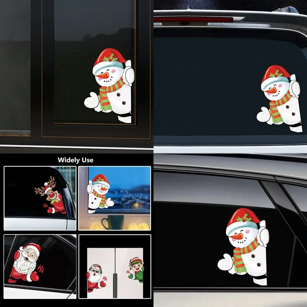 

Funny Christmas Peeking Sticker Santa Claus Window Sticker Snowman Decal for Car Window Bumper Waterproof Vinyl Car Sticker Chri