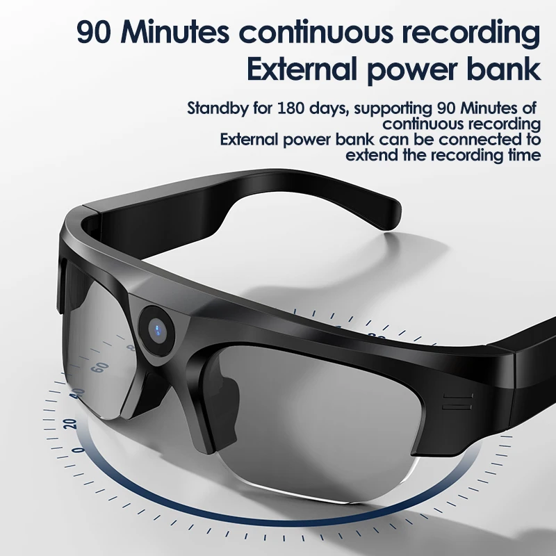 Intelligent video glasses, equipped with ultra-high definition 4K mini camera, capable of recording videos and playing music