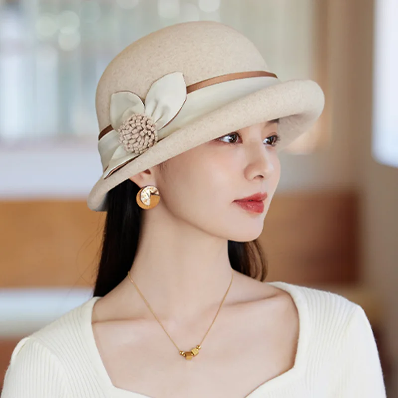 

Woolen Winter Hat for Women Stylish Women's Fisherman's Hat Beret for Spring and Autumn Trendy Bucket Hat