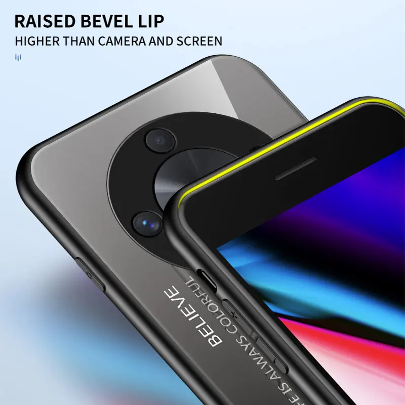 Honor X9B 5G ALI-NX1 Case Gradient Tempered Glass Hard Back Cover Phone Case Silicone TPU Bumper for Honor X9B HonorX9B ALI NX1
