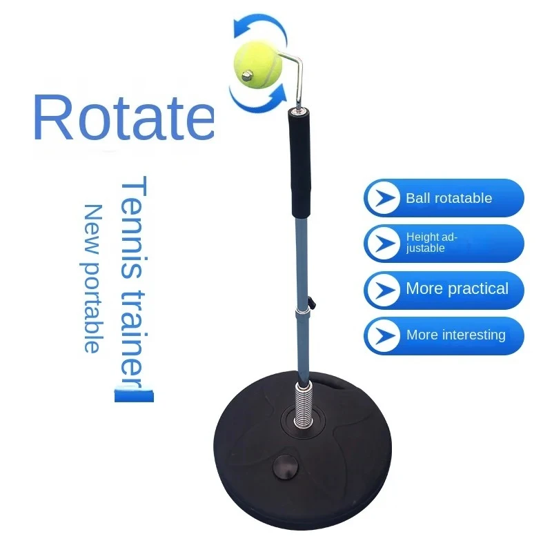 portable spinning tennis trainer, forehand and backhand swing trainer, intercepting and cutting serve