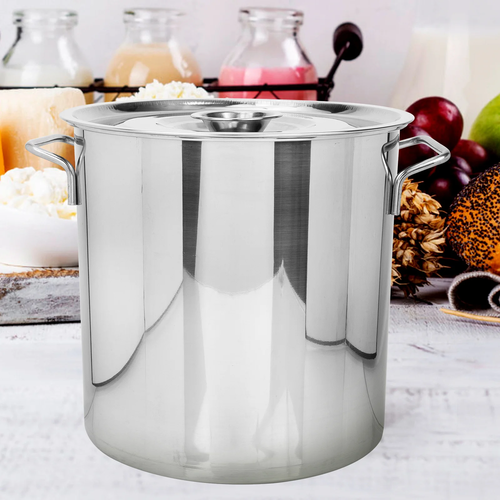 

Stainless Steel Soup Pot 20L Heavy Duty Seafood Boil Pot for Crawfish Cooking Kitchen Stockpot Metal Stew Container