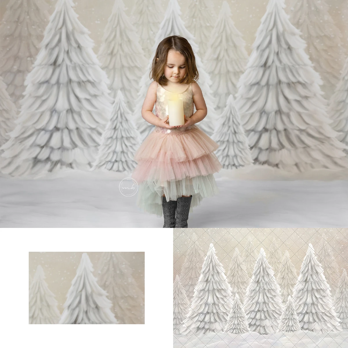 

Dreamy Winter Pines Backgrounds Kids Adult Photography Props Child Baby Snow Christmas Tree Decors Photo Backdrops