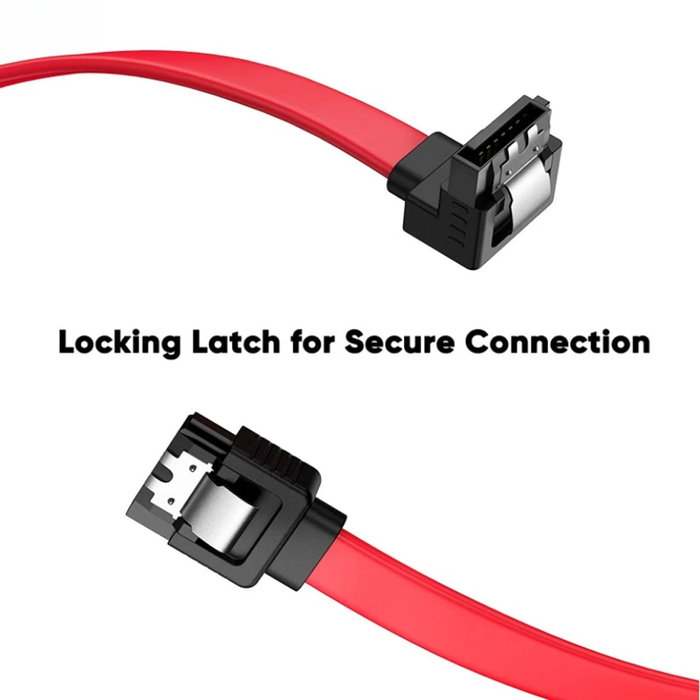 SATA 7Pメス 180度 - SATA 90度 7Pメス ヘッド レッド フラット ハードディスク コンピューターケース ケーブル 長さ 0.2M 0.3M 0.5M 1M