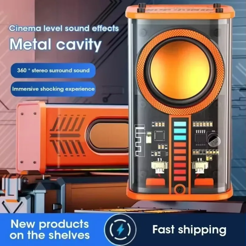 Wireless A36 Mecha Speakers Shake Speakers Loudspeaker Sound Box The Bass Transparent Audio Player Bluetooth Stereo Surround