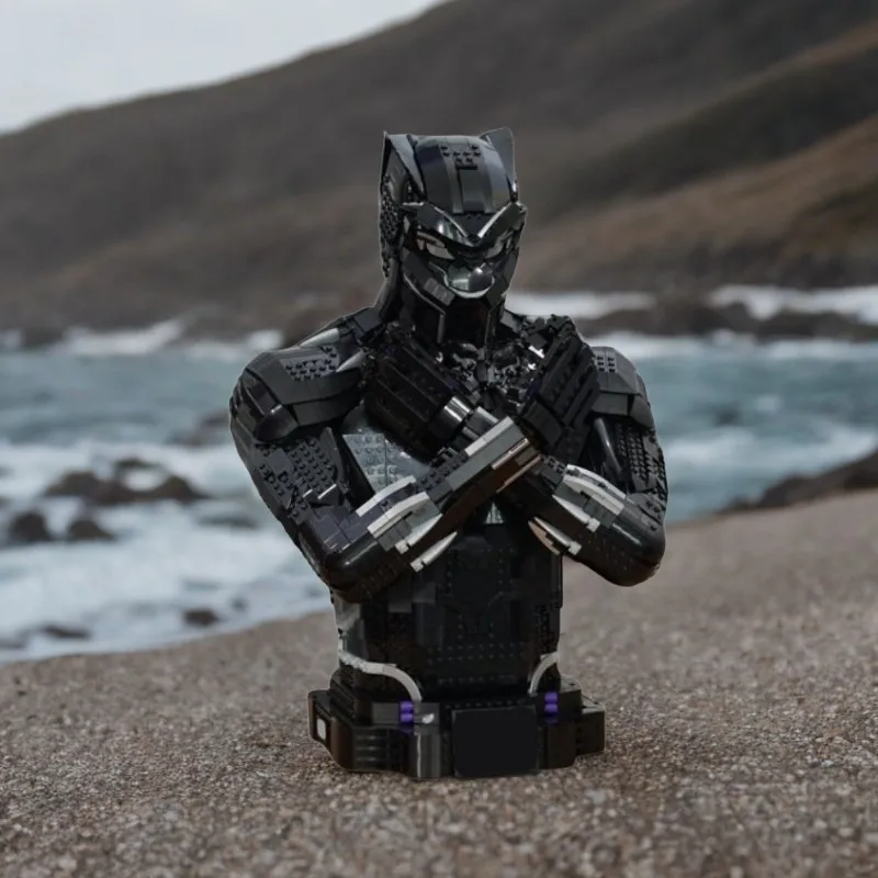 

2925 шт., Moc Black Panther, бюст, альтернативная сборка, креативный строительный блок, SUPER HEROES Marv Kui, игрушка в подарок для детей, улучшение творчества