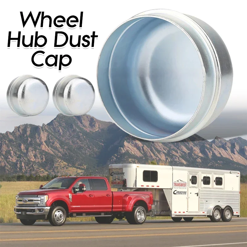 2Pcs Replacement 50Mm Metal Dust Cap Wheel Hub Trailer Bearing Grease Cover Axle Hub Caps Caravan Boat Rv Parts Accessories