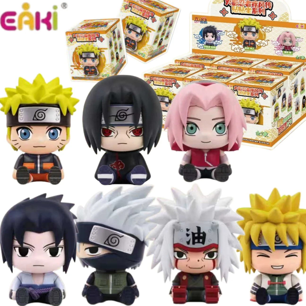 

Original Eaki Naruto Shippuden Sitting Posture Blind Box Licensed Anime Figure Collectible Desktop Ornament Gift for fans Gift